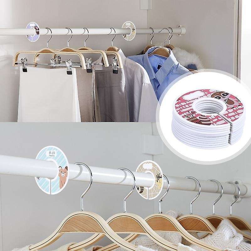 12pcs Round Flower Print Child Clothes Rack Size Dividers