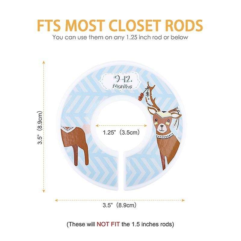 12pcs Round Flower Print Child Clothes Rack Size Dividers