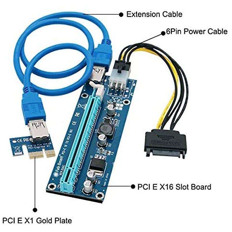 12 Pcs/lot 1x to 16x Express Extender Riser Card Usb 3.0 Pcie
