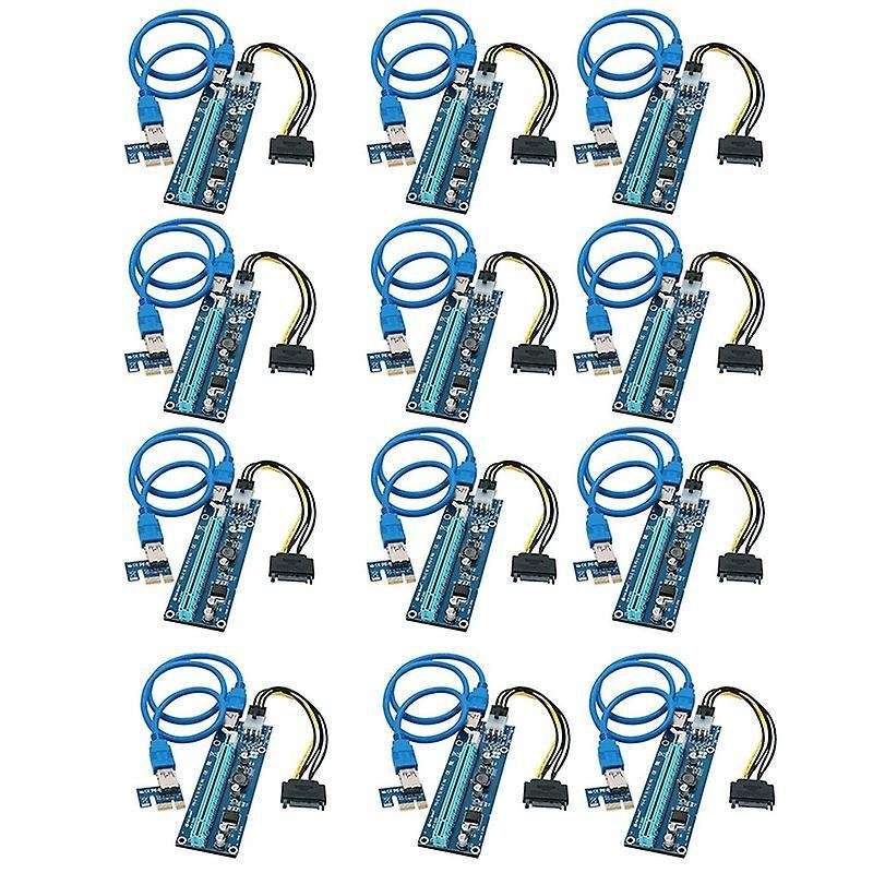 12 Pcs/lot 1x to 16x Express Extender Riser Card Usb 3.0 Pcie