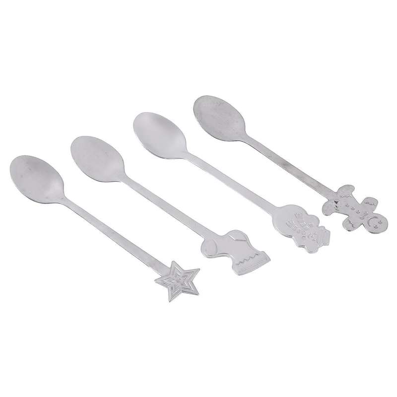 20pcs Spoon Set Xmas Creative Stainless Steel Coffee Scoop Tea Spoons