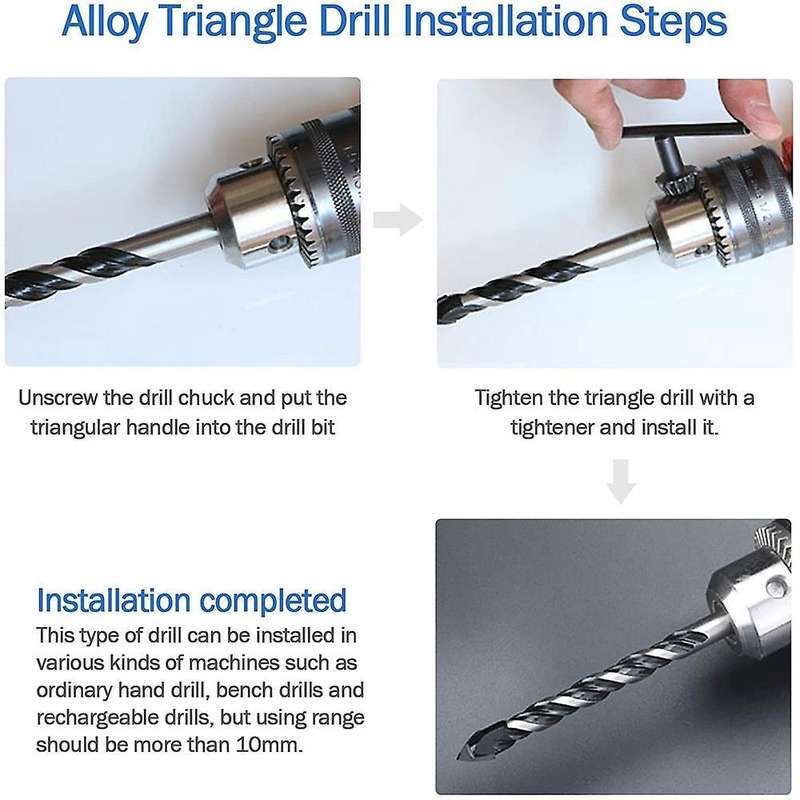 10pcs Masonry Tile Drill Bit for Brick Concrete Wall Wood Plastic