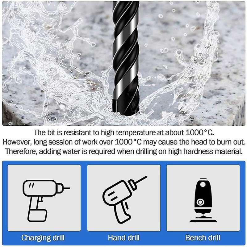 10pcs Masonry Tile Drill Bit for Brick Concrete Wall Wood Plastic