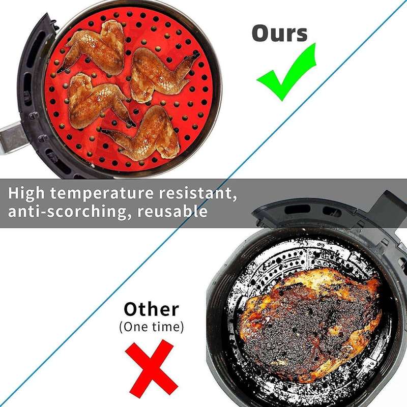 2pcs 9 Inch Silicone Air Fryer Liners for Ninja Gourmia Power Xl