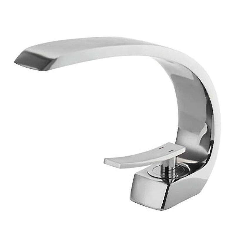 Spout Mixer Faucet Kitchen Bathroom Faucet Single Hole Wall Silver