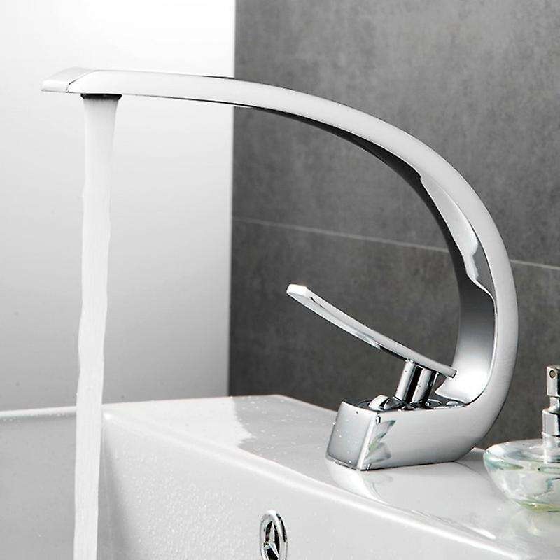 Spout Mixer Faucet Kitchen Bathroom Faucet Single Hole Wall Silver