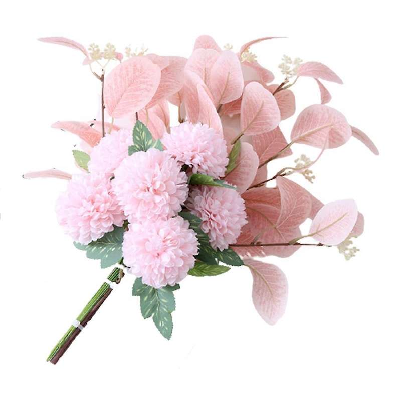 Hydrangea Artificial Flowers Wedding Bouquet Fake Flower(light Pink)