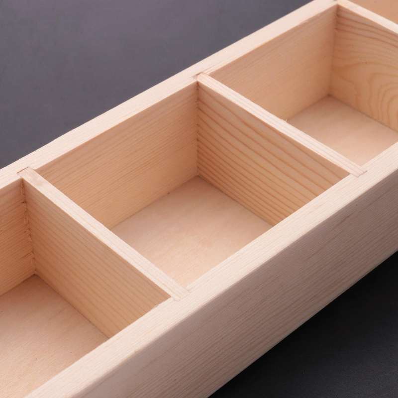 2x Wooden Box Succulent Plant Flower Pot 5 Grid