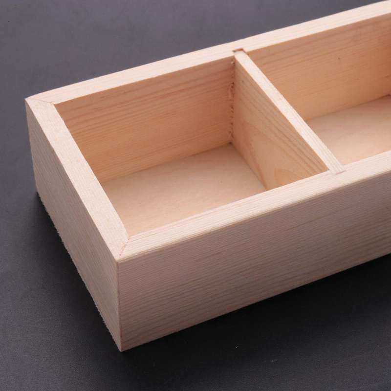 2x Wooden Box Succulent Plant Flower Pot 5 Grid