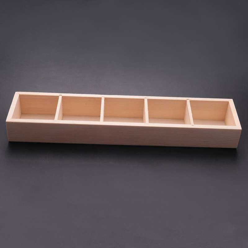 2x Wooden Box Succulent Plant Flower Pot 5 Grid