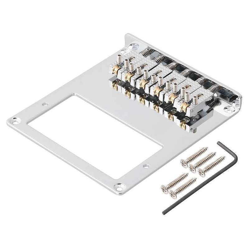 6 String Humbucker Guitar Bridge for Tele Telecaster Guitar (chrome)
