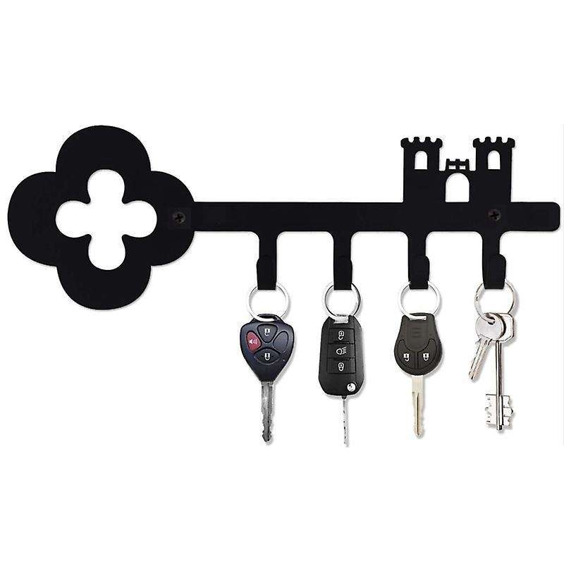 Decorative Wall Iron Key Holder, 4 Key Hooks for Car Or House Keys