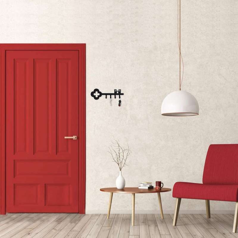 Decorative Wall Iron Key Holder, 4 Key Hooks for Car Or House Keys