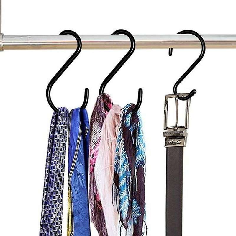 8 Pcs Large Vinyl Coated S Hooks 6 Inch, Steel Metal Closet Hook