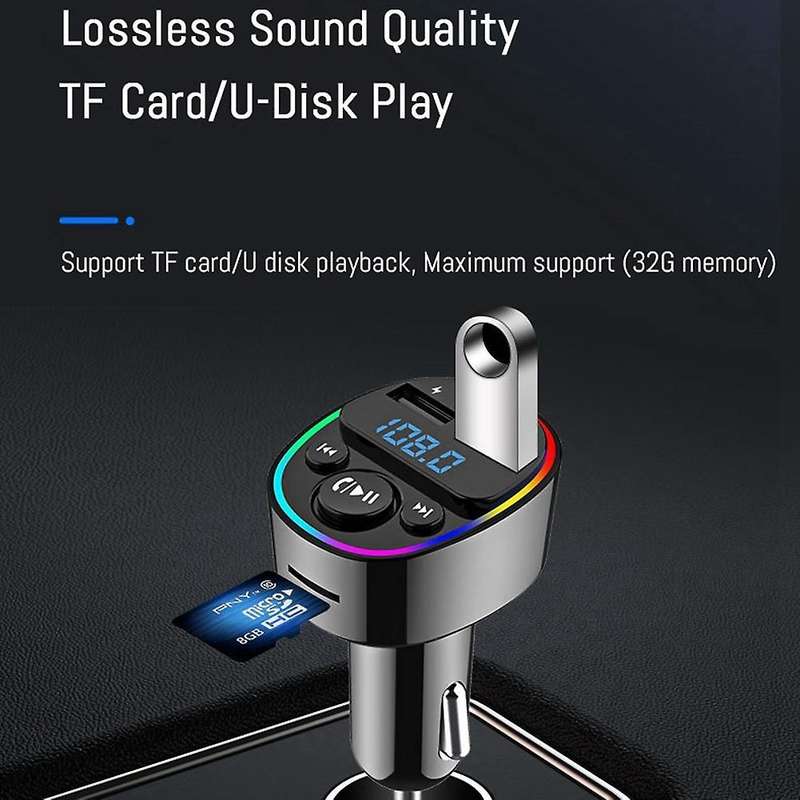 Car Bluetooth 5.0 Fm Transmitter Pd Type-c Dual Usb Charger Mp3 A