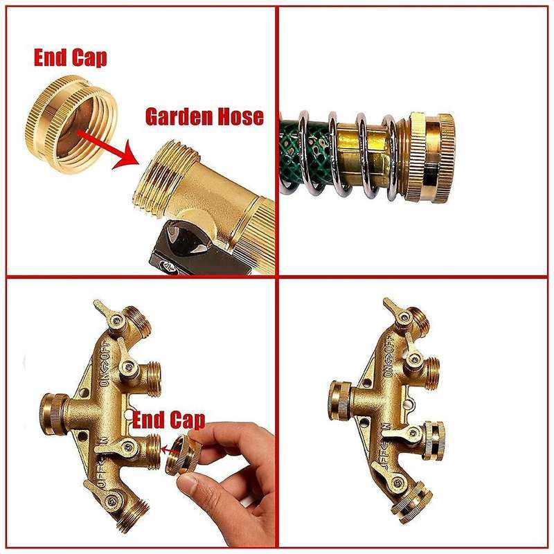 Garden Hose Female End Cap, Brass Spigot Cap with Extra 12 Washers