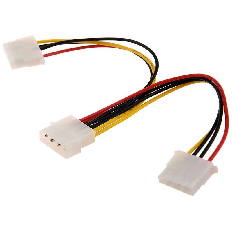 Computer Molex 4 Pin Power Supply Y Splitter Cable