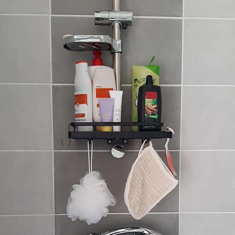 Shower Storage Holder Shower Shelf with Hooks Soap Bathroom Shelf