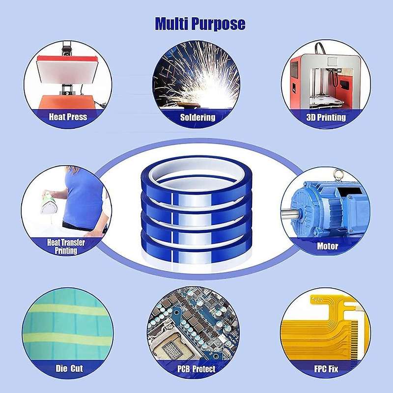 4 Rolls 10mmx33m Blue Heat Tape Transfer for Heat Sublimation Press