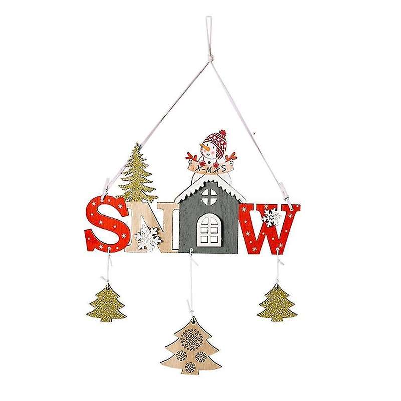 Christmas Wooden Hanging Ornaments Pendant Christmas Decorations, C