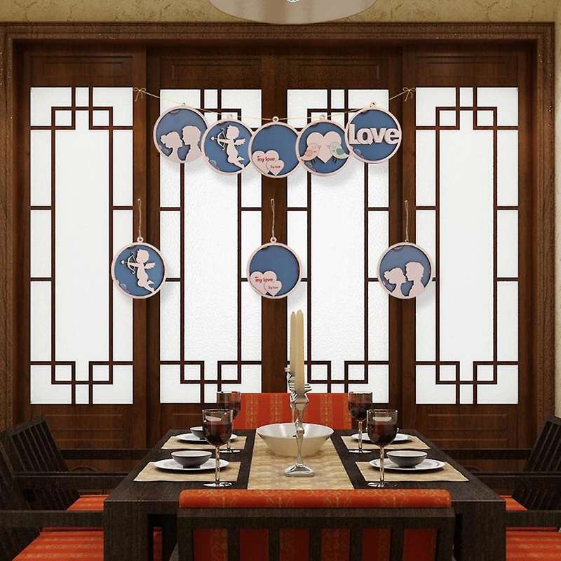 5pcs Handicraft Wooden Round Pendant Wood Crafts