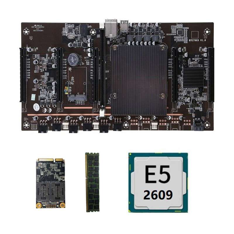 X79 H61 Btc Miner Motherboard 5x Pcie Support 3060 3070 3080 Graphics