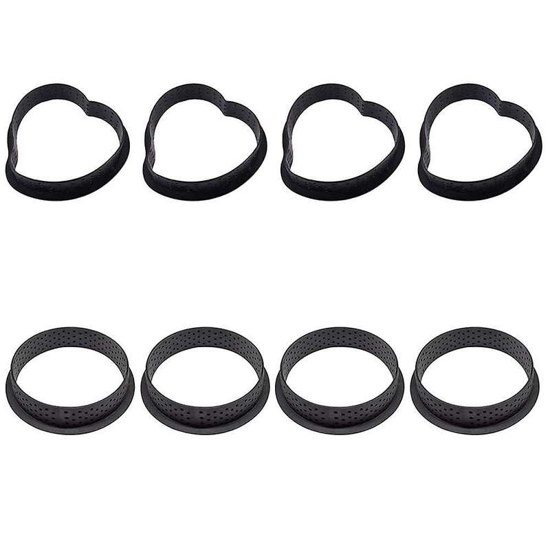 Round and Heart Shaped Baking Molds,dessert Pies Decorating Tool