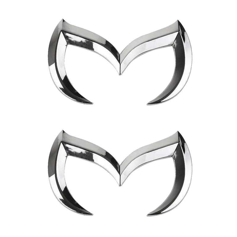 2x Silver Evil M Logo Emblem Badge Decal for Mazda All Model Car Body