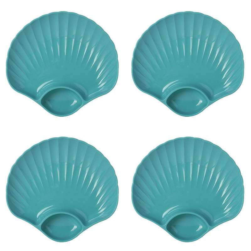 Multi-purpose Plastic Bowls Shell Shape Plate, Snack Serving Tray A