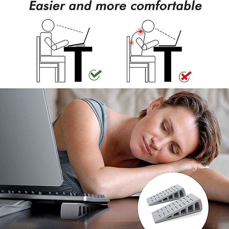 Laptop Stand Desktop Non-slip Stand Ultra-compact Stand 2 Pcs (gray)