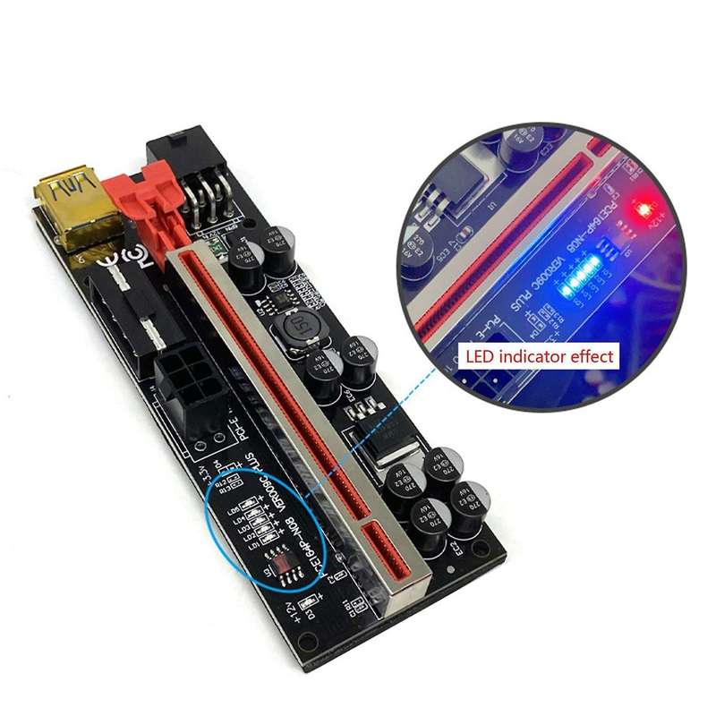 Ver009 Plus Sata Card Adapter with Led Light 8 Solid Capacitors