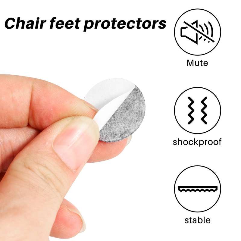 50pcs Round Shaped Table Chair Furniture Leg Felt Mat Pad Gray