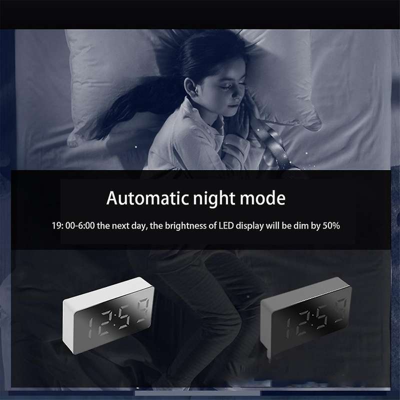 Led Digital Alarm Time Night Lcd,desktop Usb 5v/no Battery Home Decor