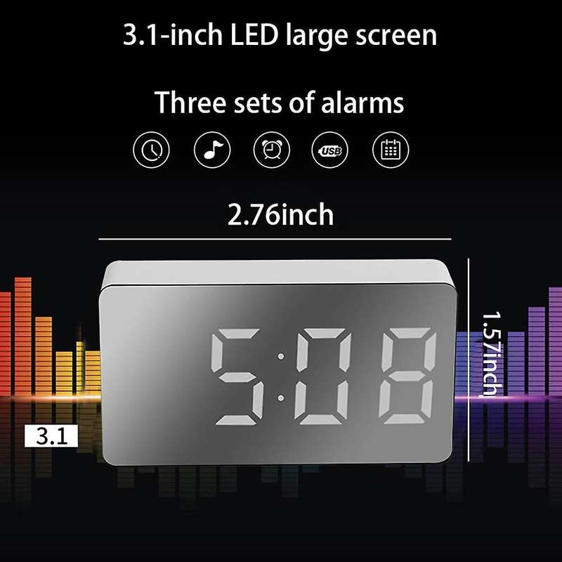 Led Digital Alarm Time Night Lcd,desktop Usb 5v/no Battery Home Decor