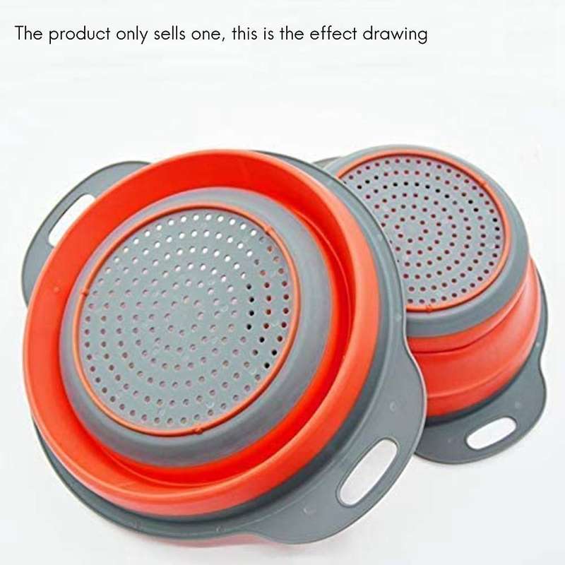 Red Collapsible Kitchen Colander Silicone Strainer Dishwasher