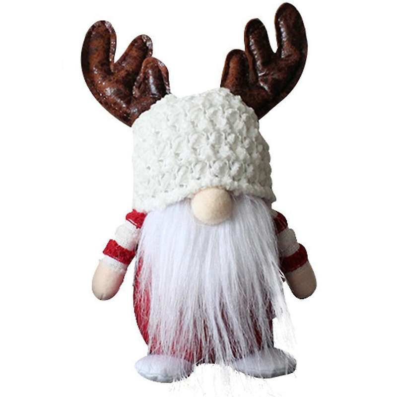 Christmas Faceless Doll Ornaments Antlers Old Man Doll White B