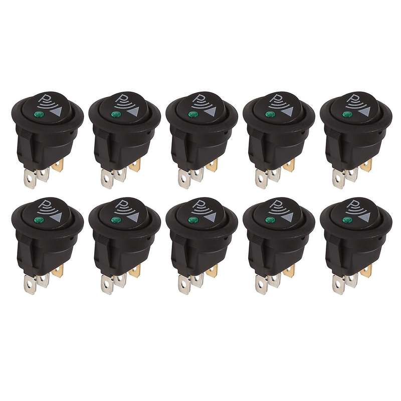 10x Round 3 Pin Rocker / Parking Switch Rear Sensor