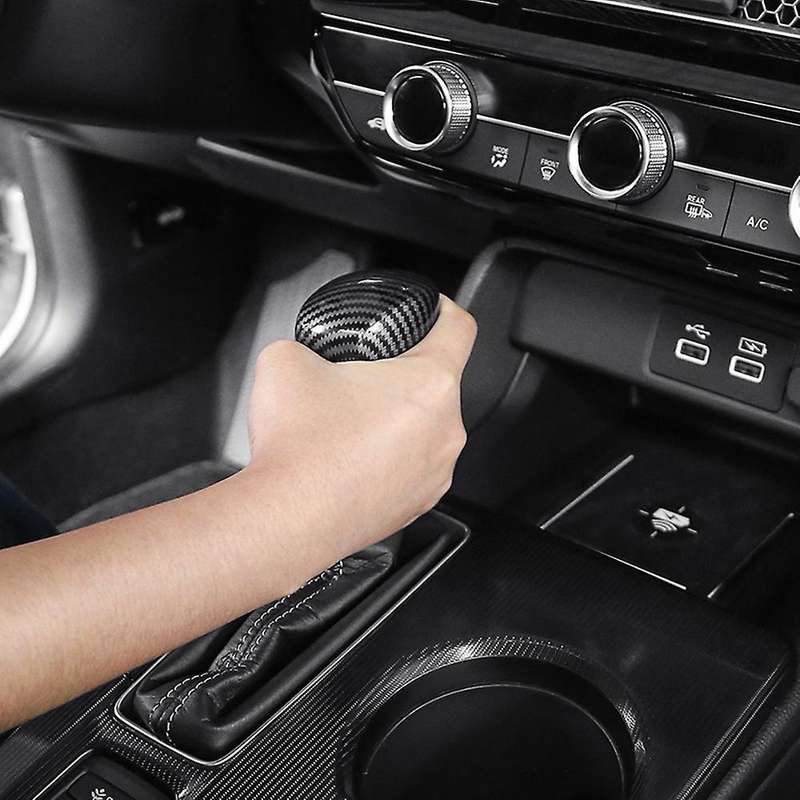 Black Carbon Fiber Car Gear Shift Knob Cover for Honda Civic 2022