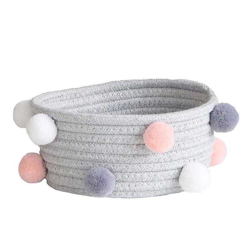 Sundries Storage Box Cotton Rope Woven Storage Baskets Grey