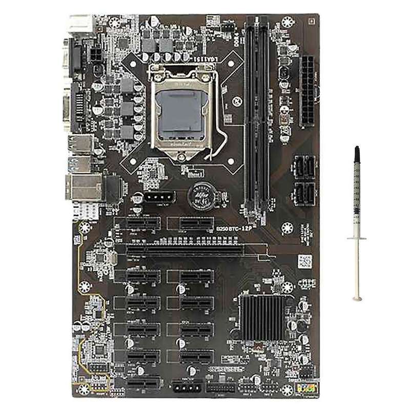 B250 Btc Mining Motherboard with Cpu Thermal 12 Pci-e Graphics Card