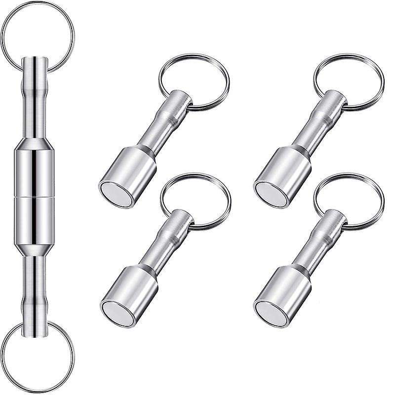 6 Pieces Metal Magnet Keychain Holder with Split Ring Jewelry Test