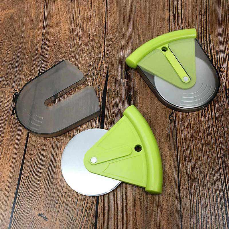 2 Pizza Cutter Wheel Noodle Machine,stainless Steel with Cover,green