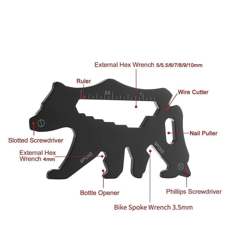 22-in-1 Snowflake Multitool with Multitool Card Snowflake Wrench C