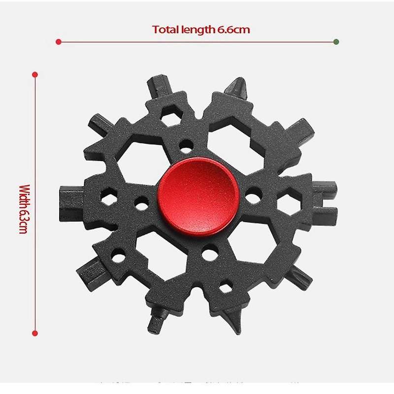 22-in-1 Snowflake Multitool with Multitool Card Snowflake Wrench C