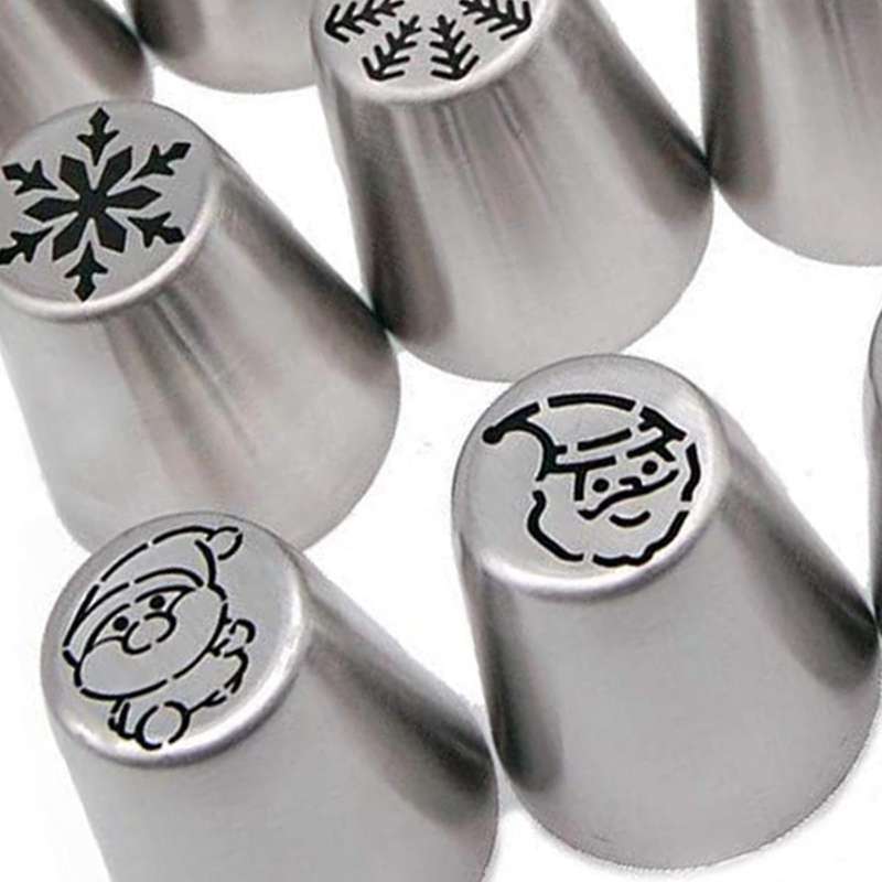 13 Pieces Of Christmas Flower Frosting Head Cake Decorating Supplies