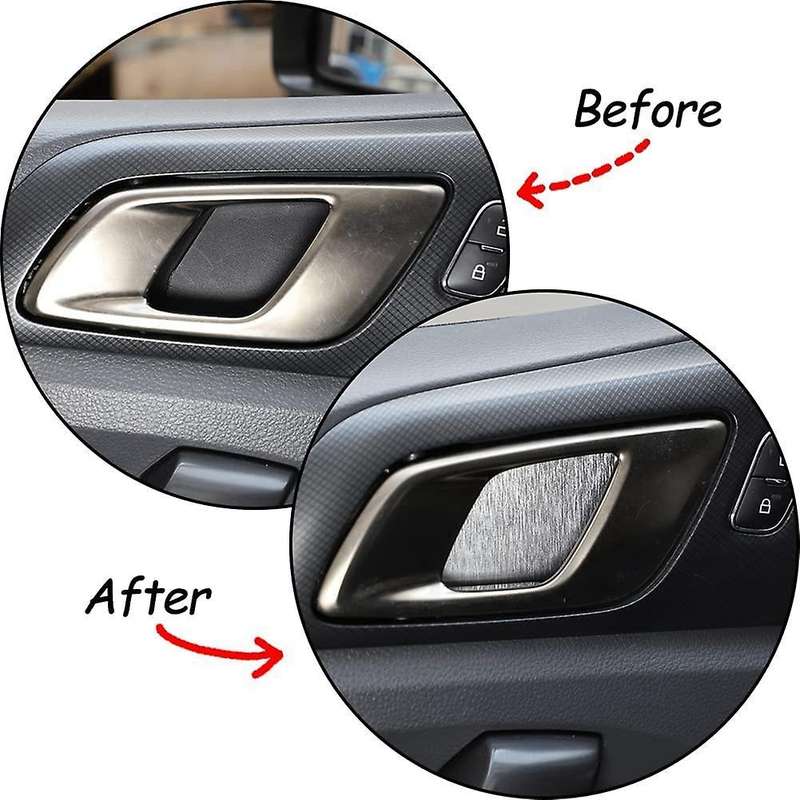 For Ford Ranger 2015+ Aluminum Alloy Car Inner Door Bowl Cover,silver