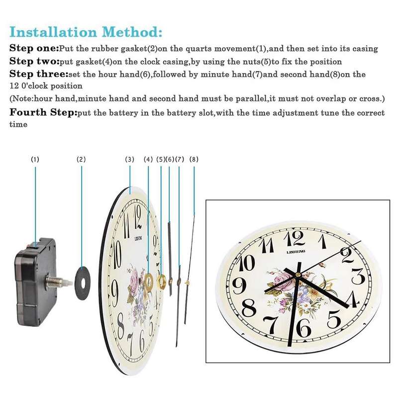 Quartz Diy Clock Movement 4 Pairs Mechanism Kit for Diy Clock Repair