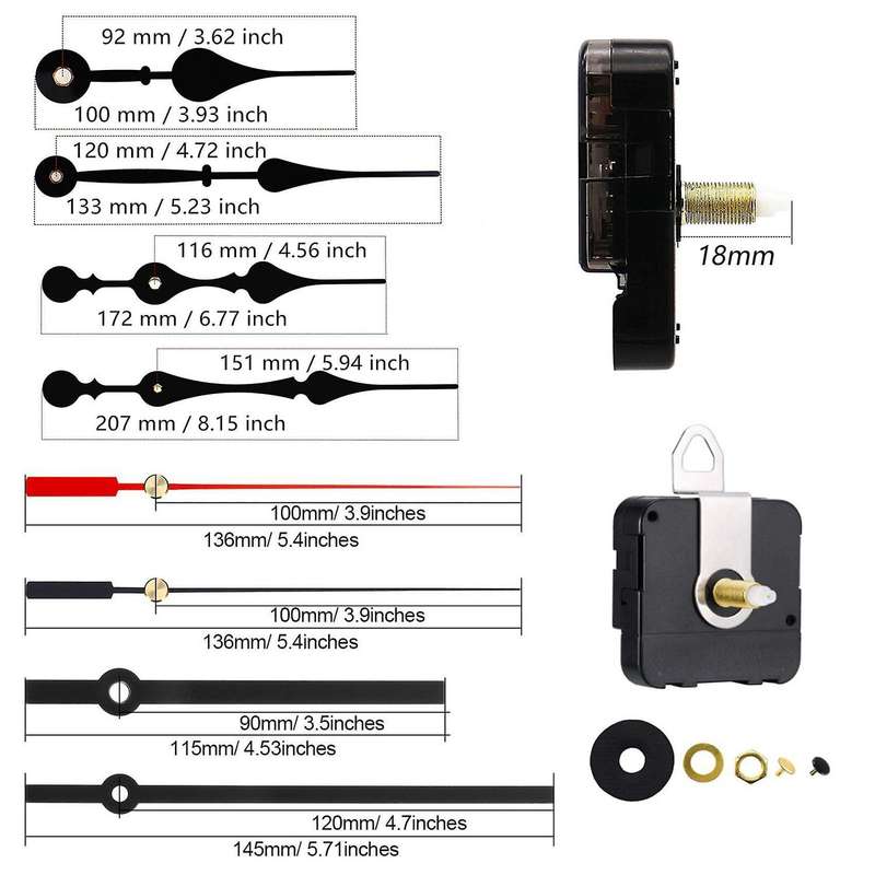 Quartz Diy Clock Movement 4 Pairs Mechanism Kit for Diy Clock Repair