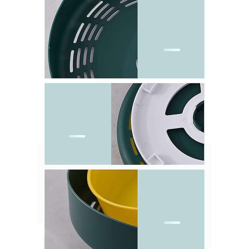 360 Rotating Spice Rack Kitchen for Bathroom, Cabinets-green+yellow
