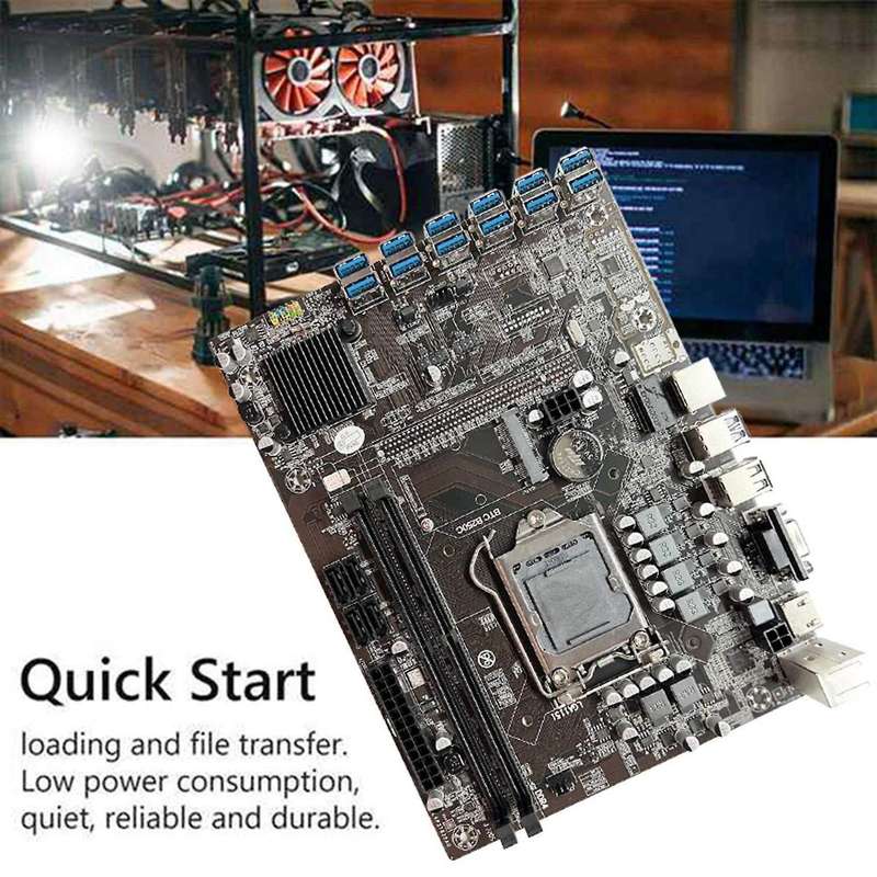 B250c Btc Mining Motherboard+2xsata Cable+switch Cable for Eth Miner